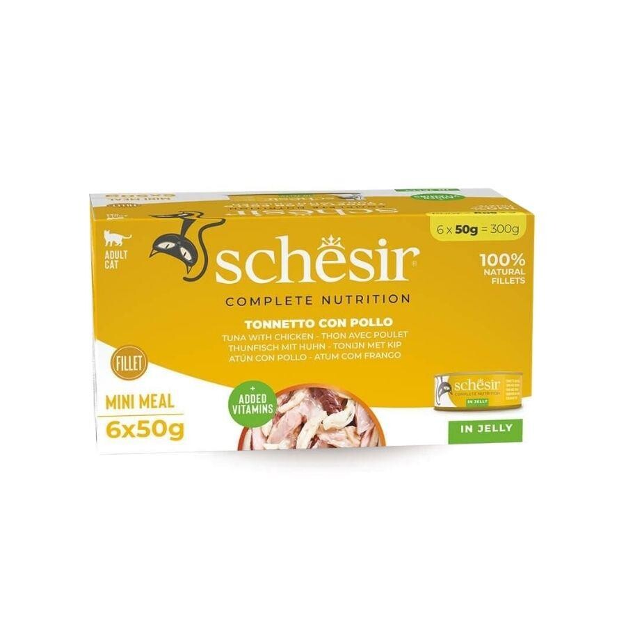 Schesir Jöle İçinde Ton Balığı Ve Tavuklu Yetişkin Kedi Konservesi 6 X 50 GR | SRC: Barcode: 8005852711274